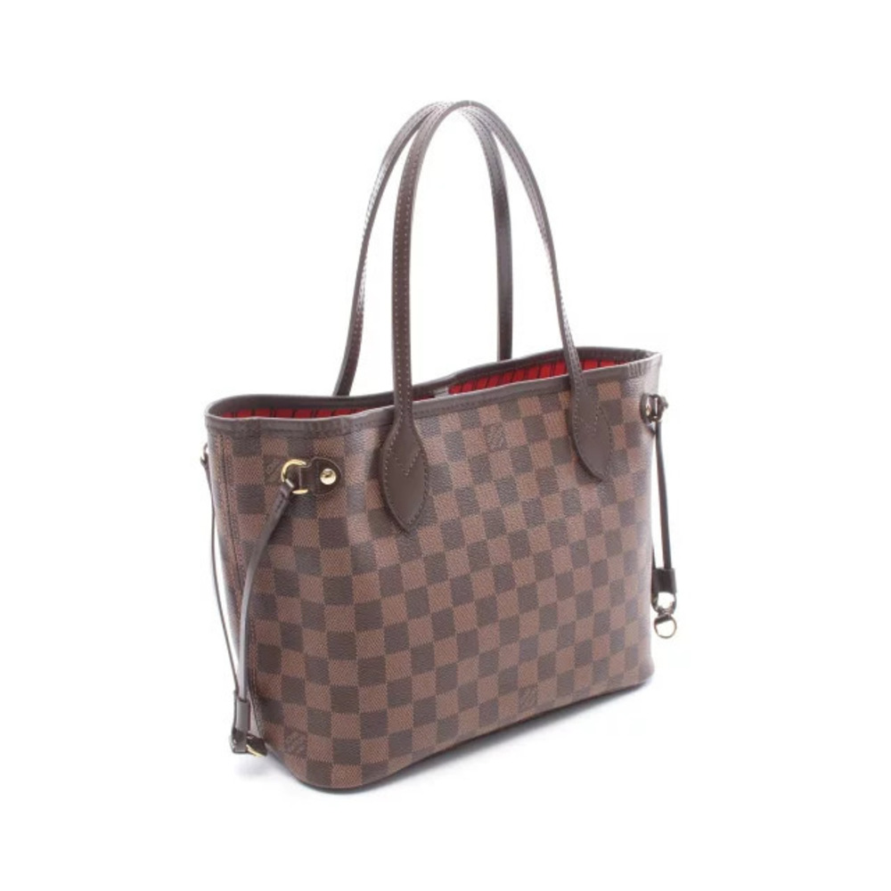 Louis Vuitton Bag Canvas Tote Brown Neverfull Damier Leather Brown